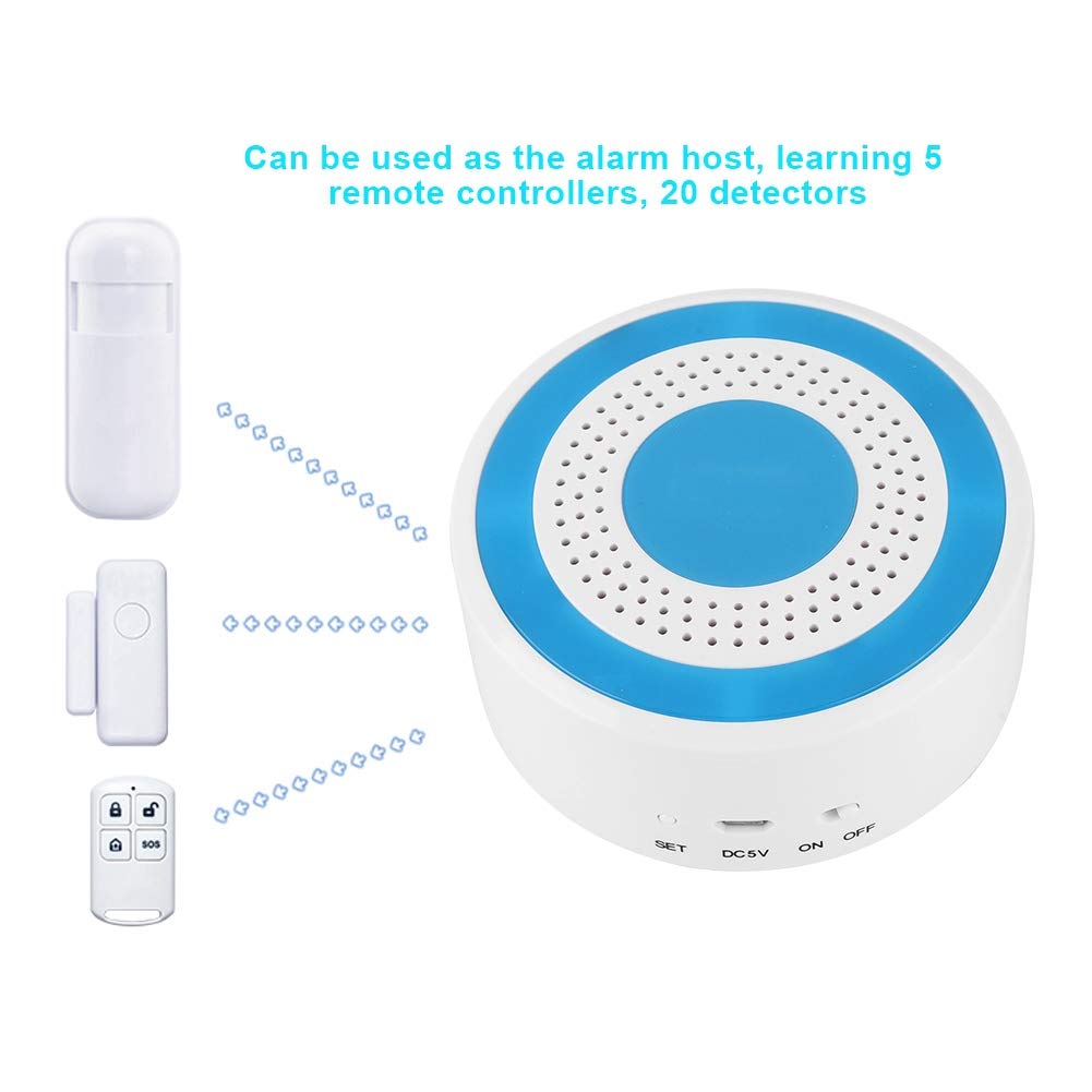 Sirena Estroboscópica Inalámbrica de 433 MHz con Alarma de Sonido y 8 Luces LED para Panel de Alarma WiFi GSM