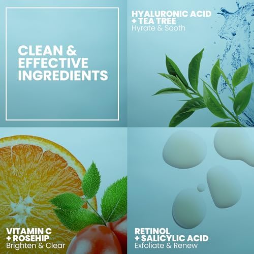 Vitamin C Serum Plus 2% Retinol, 3.5% Niacinamide, 5% Hyaluronic Acid, 2% Salicylic Acid, 10% MSM, 20% Vitamin C - Skin Clearing Serum - Anti-Aging Skin Repair, Supercharged Face Serum (1 oz)