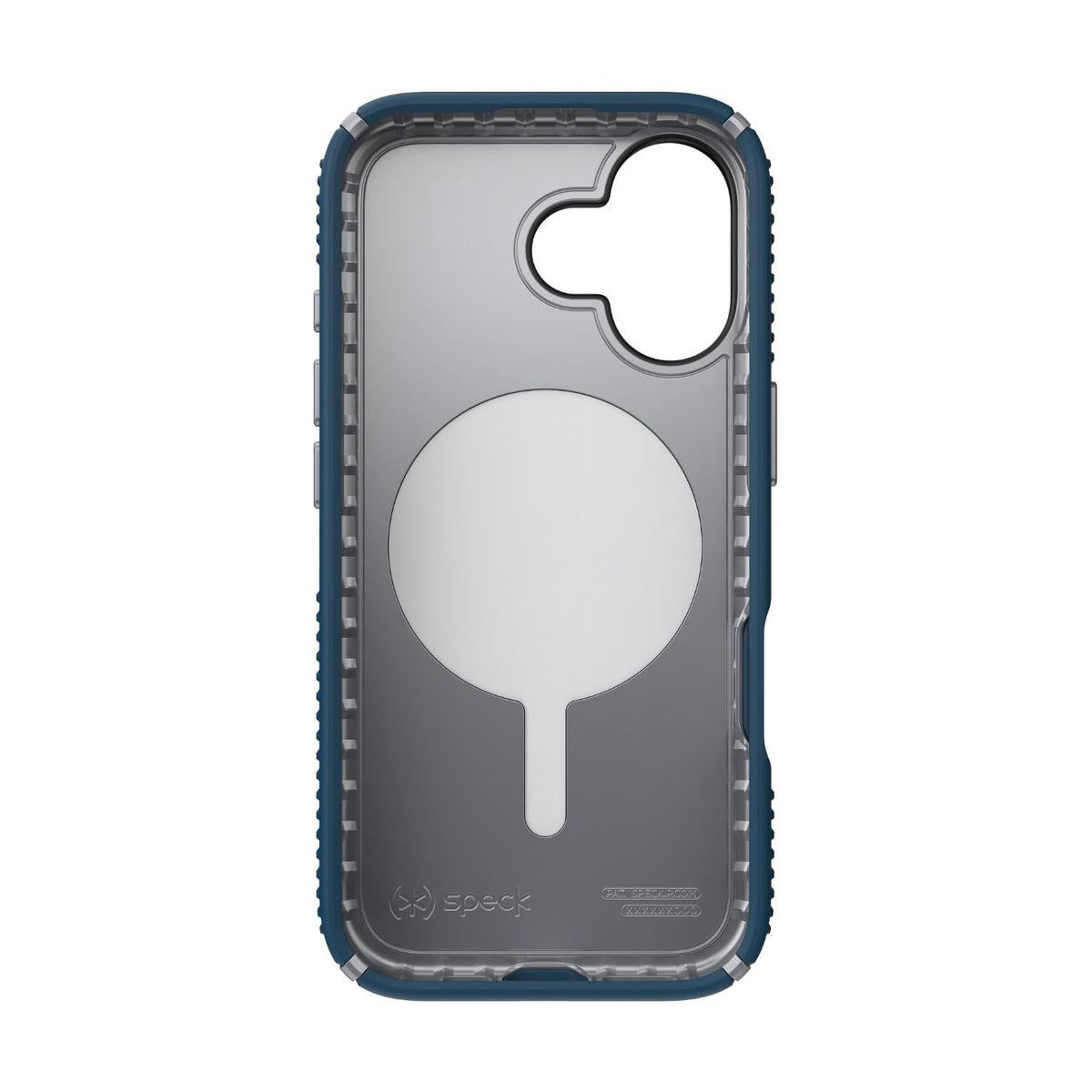 Agarre iPhone 17 Speck Deep Se Silver Metallic Spell Blue con MagSafe