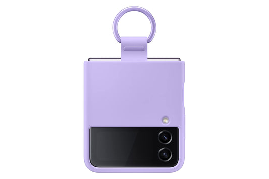 Funda de Silicona SAMSUNG Galaxy Z Flip 4 Morado Bora con Anillo y Acabado Mate