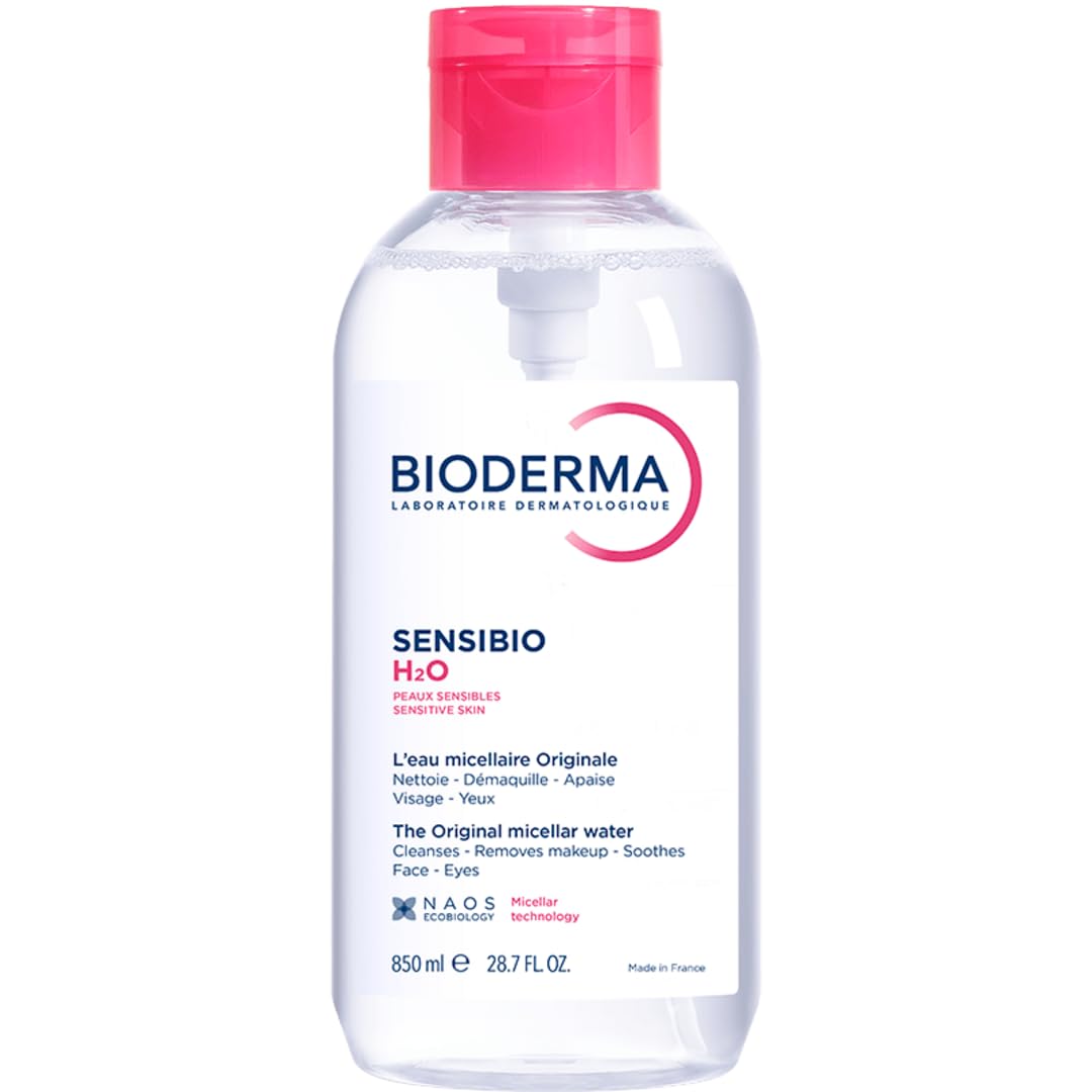 BIODERMA | Agua Micelar Sensibio H2O Pump | Desmaquillante para Piel Sensible, Calma y Reduce la Irritación 850 ml