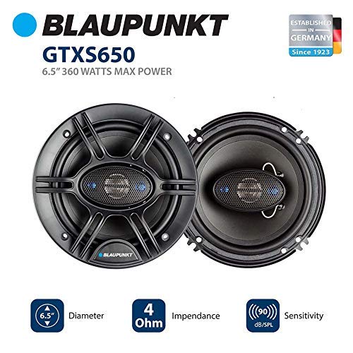 BLAUPUNKT Blaupunk GTS655M - Altavoces de Audio para Coche (6,5 Pulgadas, 250 W, línea Delgada, 4 vías)