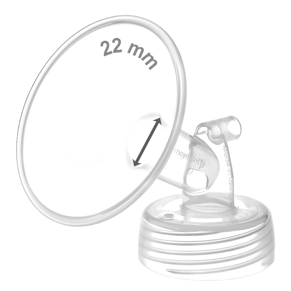 Maymom pieza de extracción de cuello ancho compatible con bombas S1/S2 de Spectra; incluye Embudo de boca ancha; no es producto original; 1 unidad transparente, 22 mm.