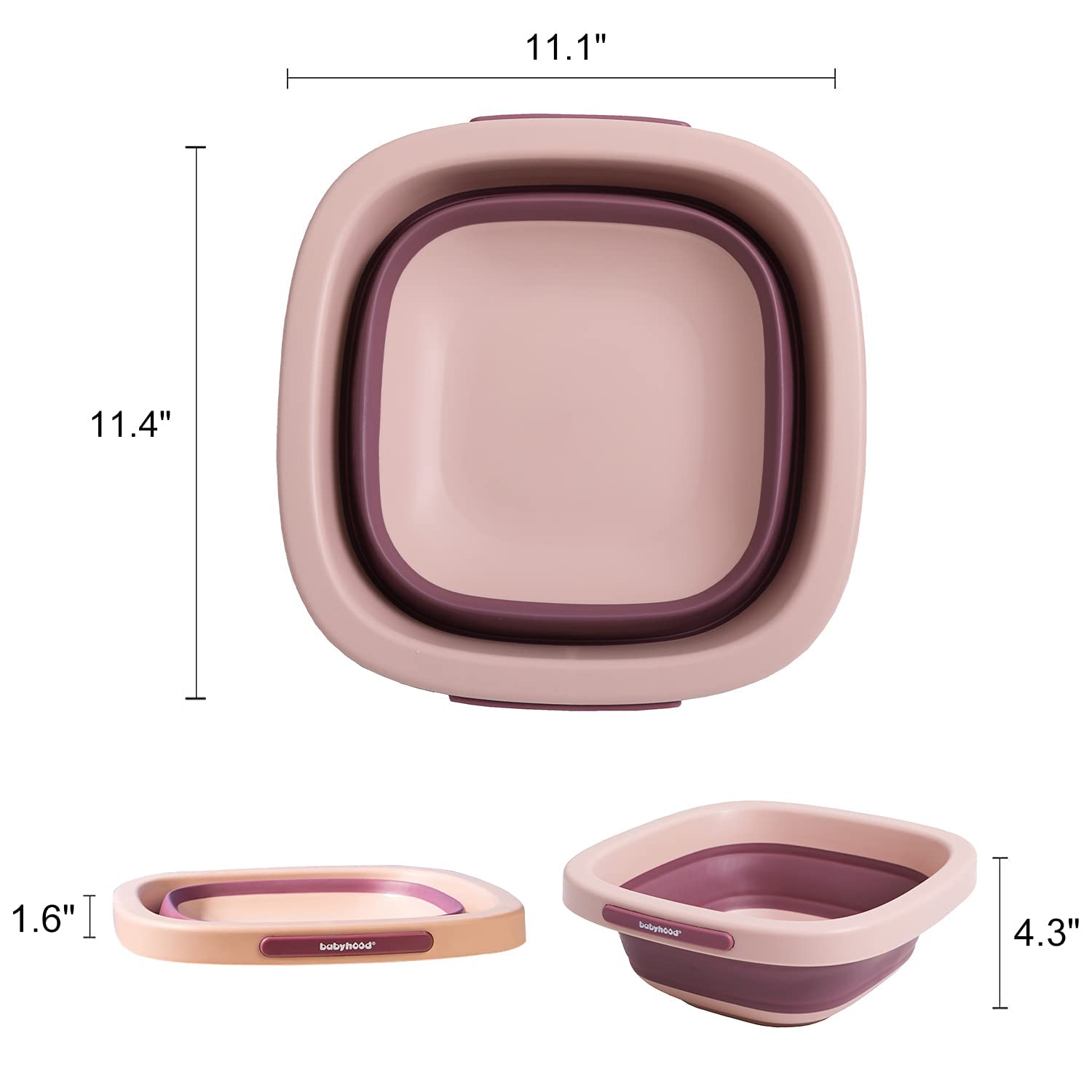 Babyhood Lavabo plegable multiusos para niños y bebés, ligero, portátil, plegable, para lavar biberones y piezas de pecho y hogar, cocina, uso al aire libre, camping 2021 rosa BH721