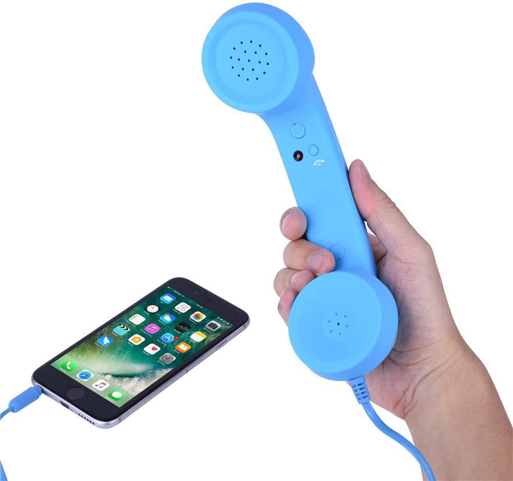 Altavoz Retro YTYKINOY Azul Cielo Micrófono para Teléfono Celular