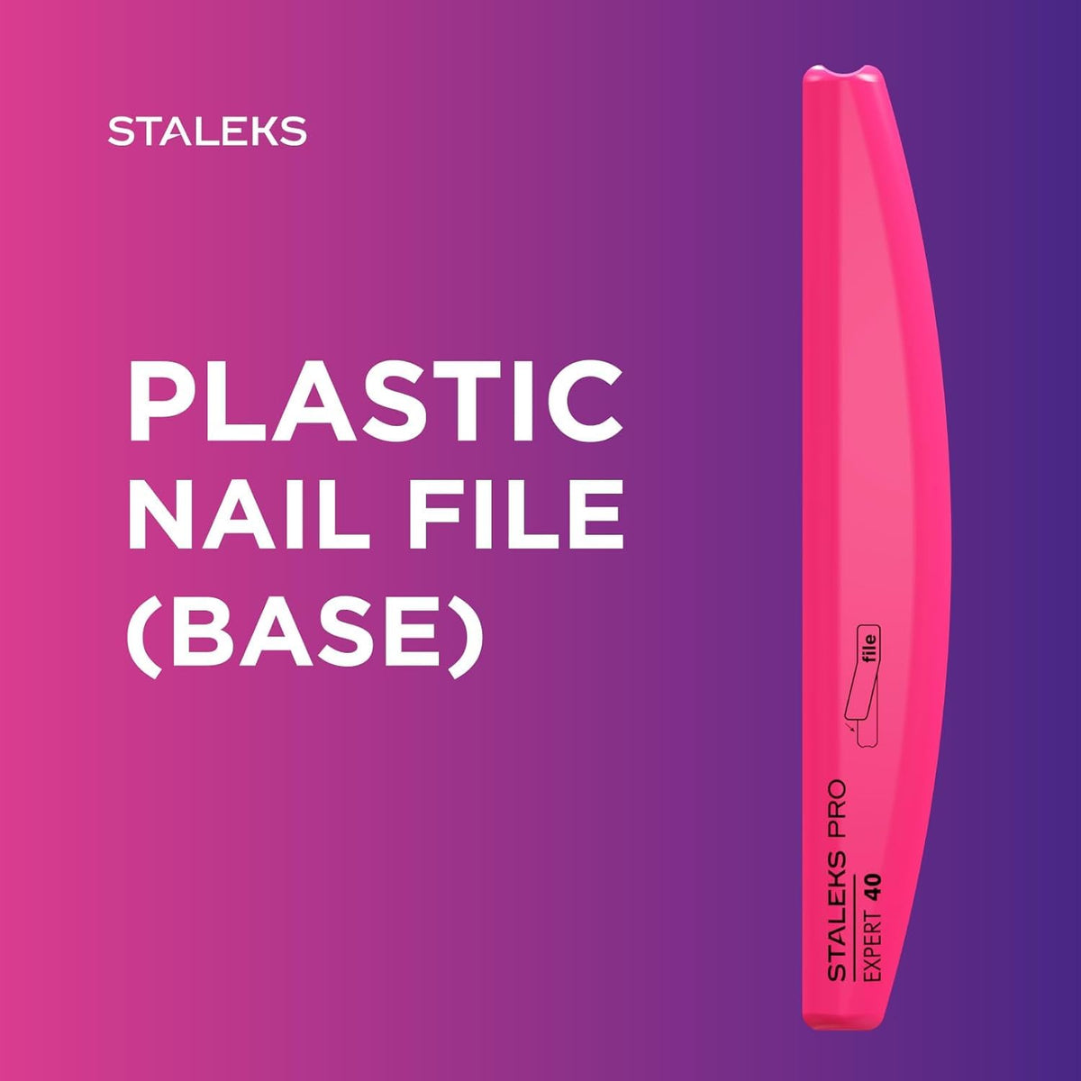 Staleks Pro, SPBE-40 - Base acrílica para limas de uñas desechables (acrílico), diseño de luna media