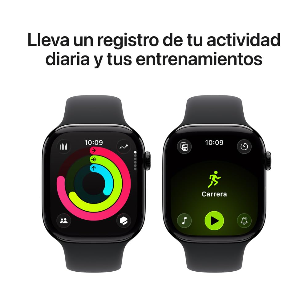 Reloj Inteligente Apple Serie 11 Aluminio Negro Azabache 46 mm Correa Deportiva Negra