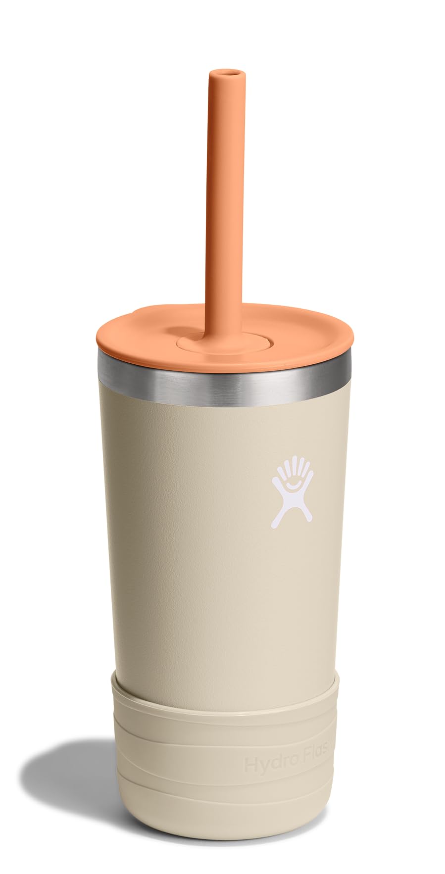 Hydro Flask - Vaso para niños de 12 onzas con tapa y popote para la escuela, acero inoxidable aislado en crema de coco