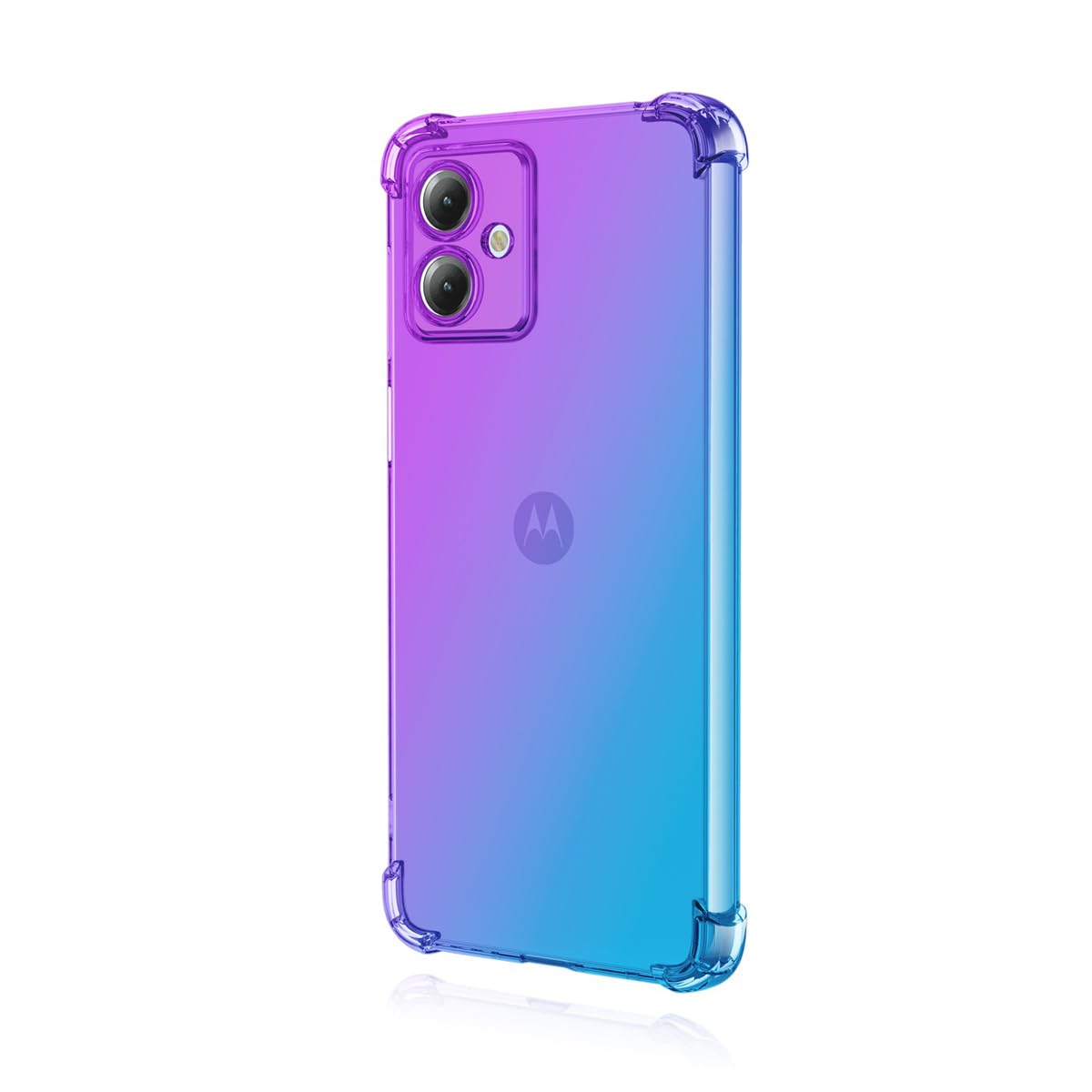 DABUNA Funda para Moto G14 Case Uso Rudo,Transparente Colores Degradados Protectora de Cámara Anticaída Carcasa Bumper(Púrpura Azul)