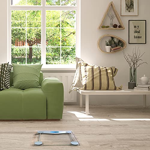 Báscula Digital de Baño Etekcity de Vidrio Templado 400 Libras con Cinta Métrica Corporal