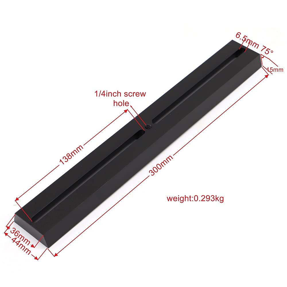 StarPal Placa de montaje para telescopio de cola de milano, 10 cm, 21 cm, 30 cm, 40 cm, para trípode ecuatorial, versión larga, prismáticos, placa negra de 75 °, tamaño estándar (10 cm)