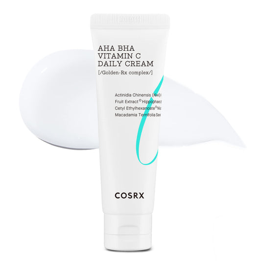 COSRX Crema diaria hidratante con Vitamina C, AHA/BHA para una piel brillante y suave