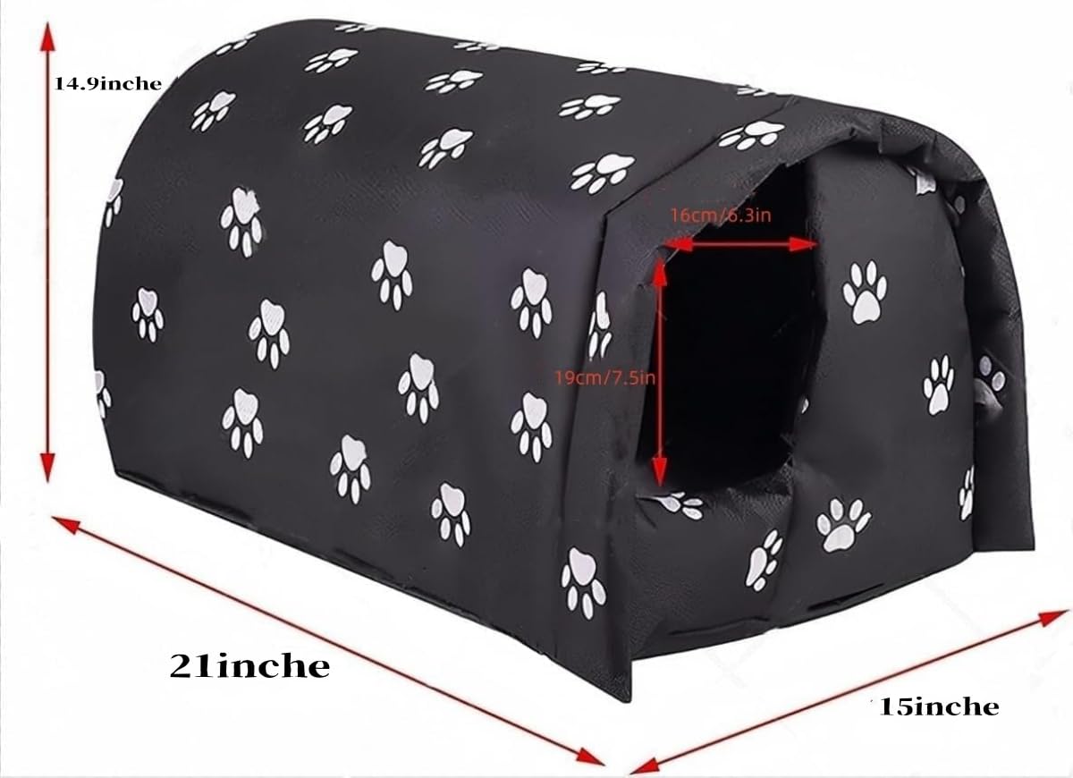 QAVILFLY Casa para gatos al aire libre, resistente a la intemperie, plegable, refugio para gatos callejeros