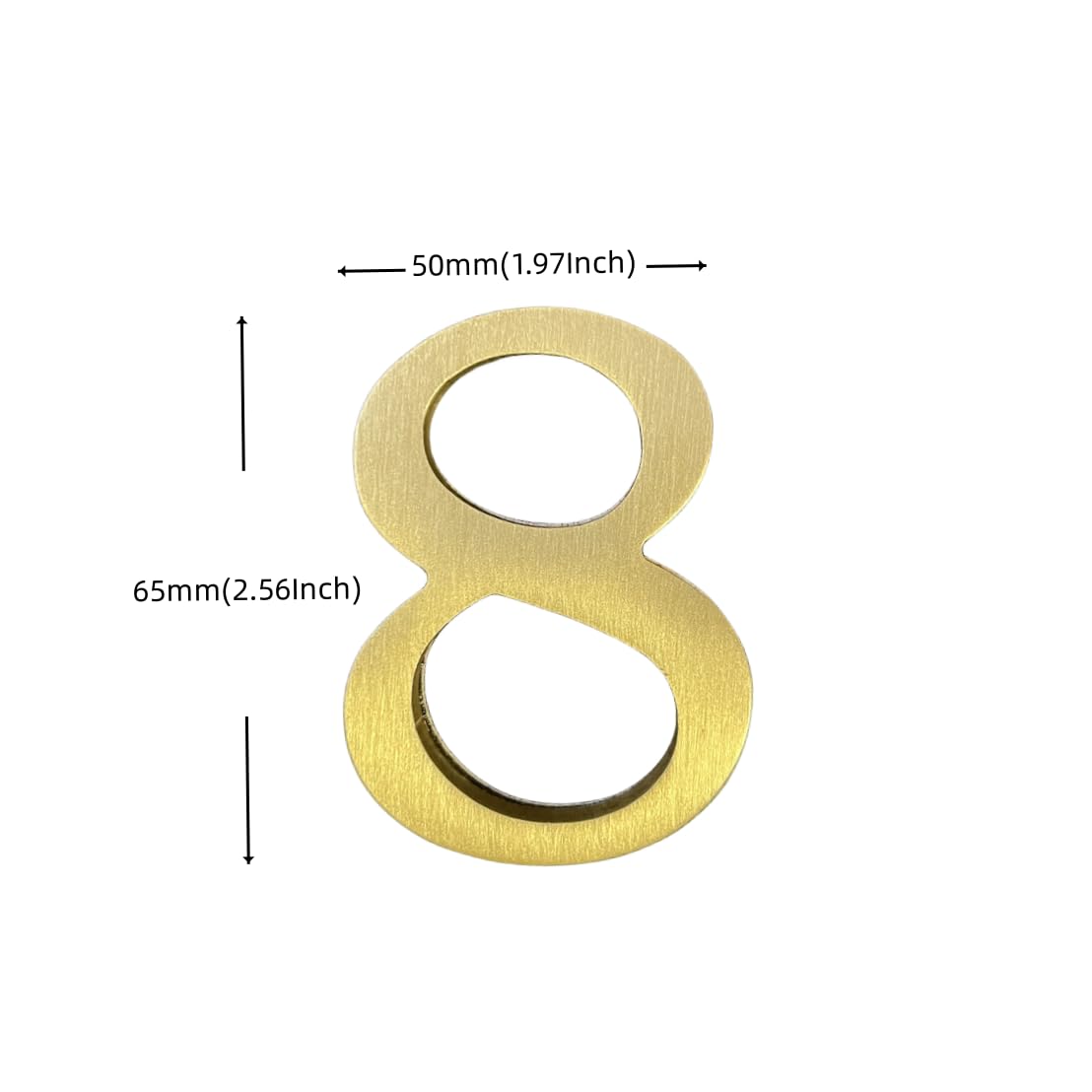 Pegatina de Latón Soild Letras y Números Autoadhesivos Decoración de Casa 2.6 Pulgadas