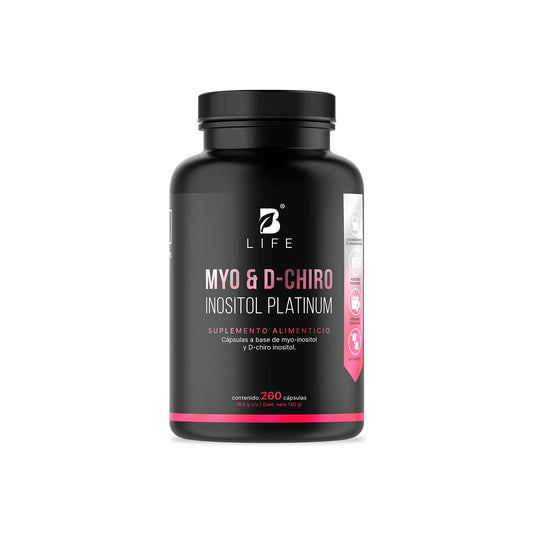 B Life | Myo y D-Chiro Inositol | Ratio 40:1 | 260 cápsulas | 2000 mg por porción | Ingredientes Naturales | Myo & D-Chiro Inositol Platinum.
