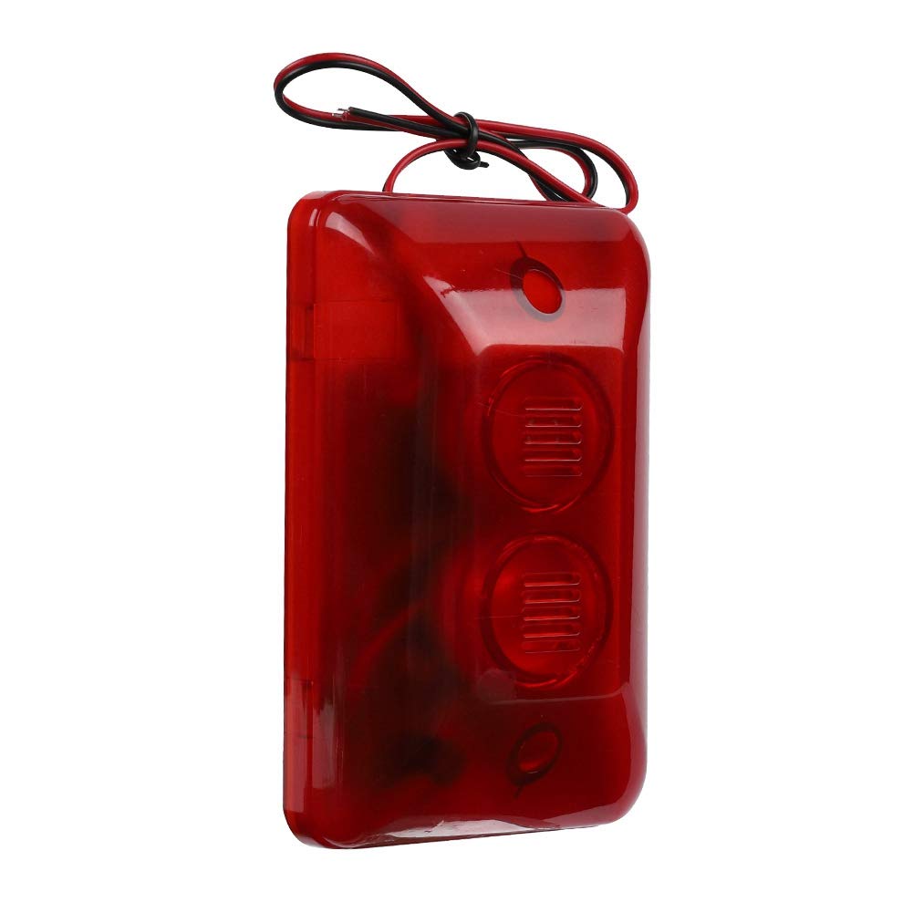 Sirena Estroboscópica de Alarma de Sonido y Luz Roja Intermitente 12 V 15 W para Seguridad en el Hogar