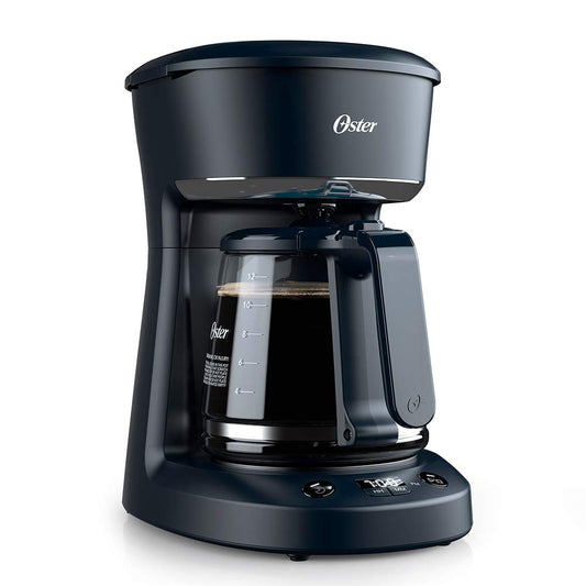 Cafetera Oster Negra Sistema Programable con Reloj Digital de 12 Tazas