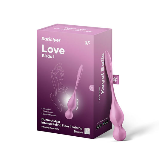 Bolas Vibratorias de Kegel Satisfyer Love Birds 1 Rosa con Aplicación Connect para Fortalecimiento del Suelo Pélvico y Estimulación del Punto G