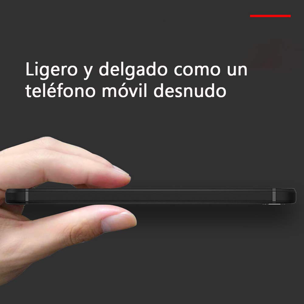 Funda Protectora Ultrafina QWYJ para Apple iPhone 5s 5 SE Negro Matte Minimalista TPU Suave