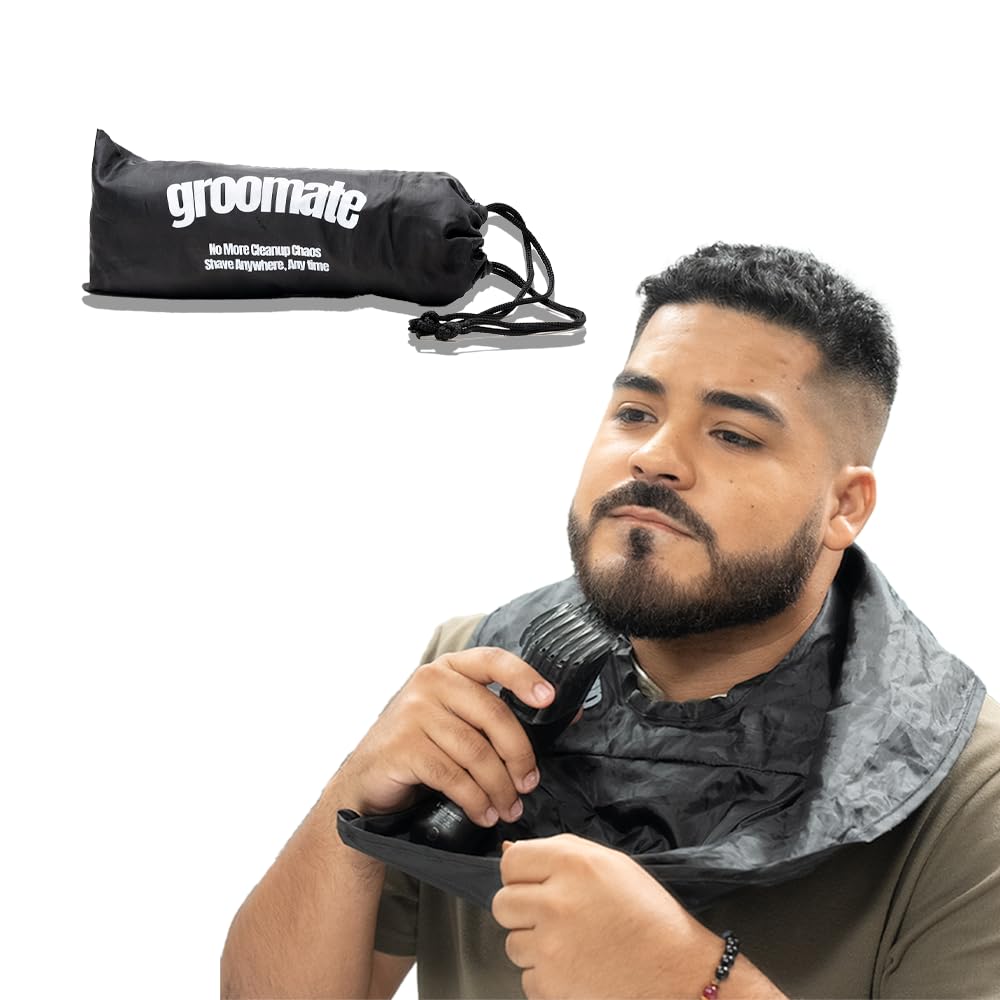 GROOMATE Delantal portátil para barba, Negro -, Talla única