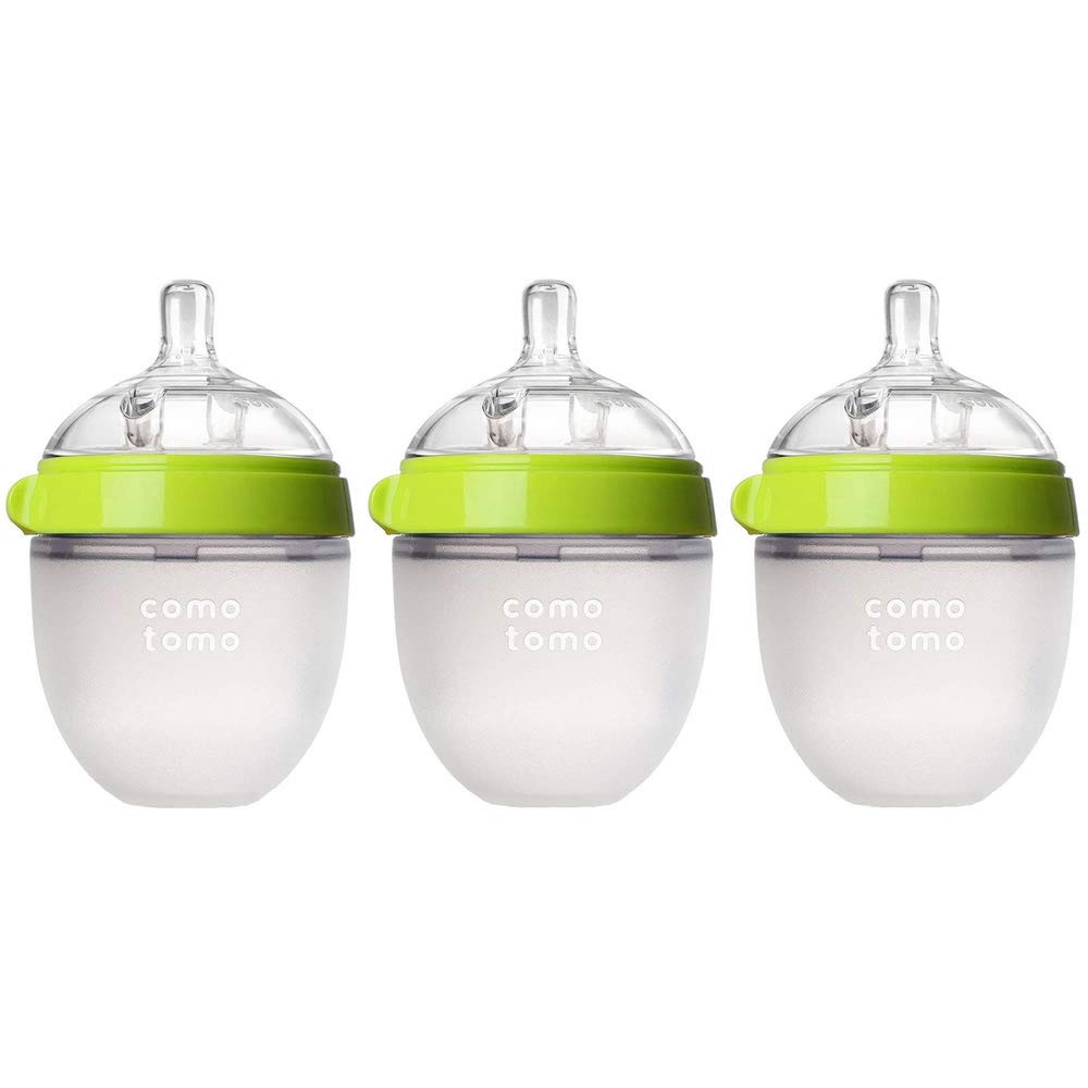 Comotomo Natural Feel Bundle - 3 Items: 5 Ounce Baby Bottles Green by Comotomo