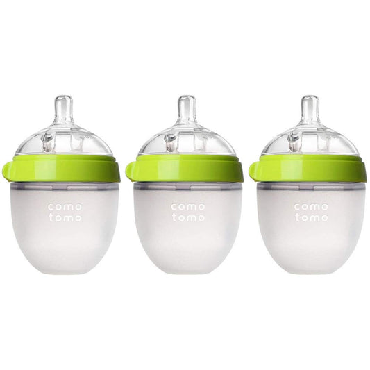 Comotomo Natural Feel Bundle - 3 Items: 5 Ounce Baby Bottles Green by Comotomo