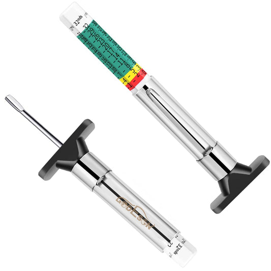 GODESON 88702 - Medidor de profundidad de banda de rodadura inteligente con código de color, 2 unidades (paquete de 1)