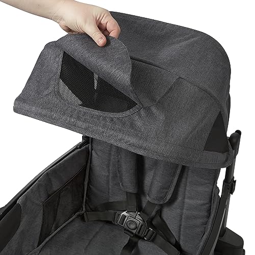 Carriola Vagón Radio Flyer Voya Gris con Asientos Doble Face-to-Face y Capota Ajustable para Protección UV