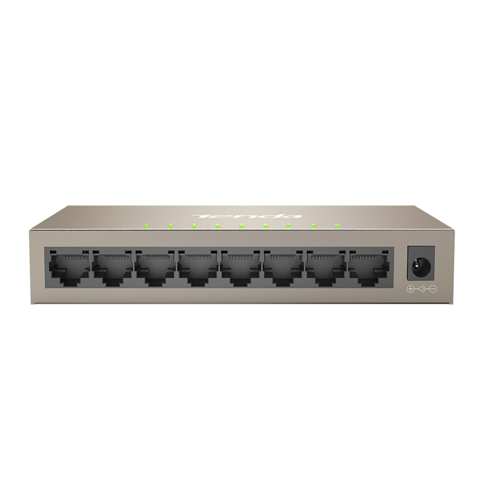 Tenda TEG1008M, Conmutador Gigabit de 8 Puertos, Conmutador Ethernet no gestionado con optimización de tráfico, Plug & Play, diseño metálico y sin Ventilador, protección Limitada de por Vida