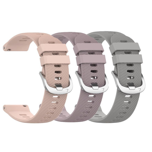 Waekethy Correas para Garmin Vivoactive 5/Vivoactive 3/Forerunner 245, Correa Reloj 20mm Silicona Deporte Pulsera Compatible con Garmin Venu/Venu sq/Venu sq2/Venu 2 plus (Rosa + morado + gris)
