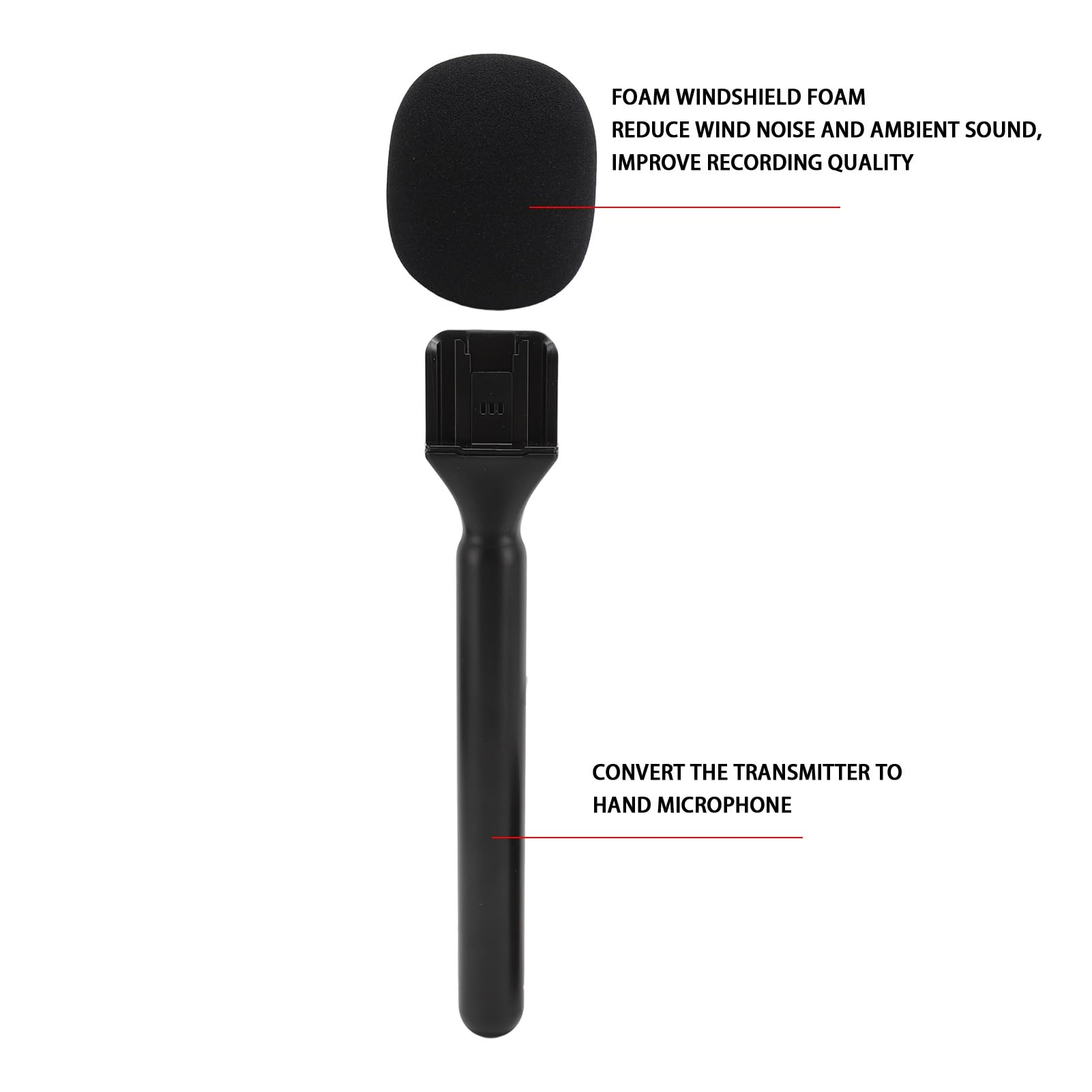 Adaptador de Micrófono Inalámbrico Dpofirs Negro Ligero para Entrevista