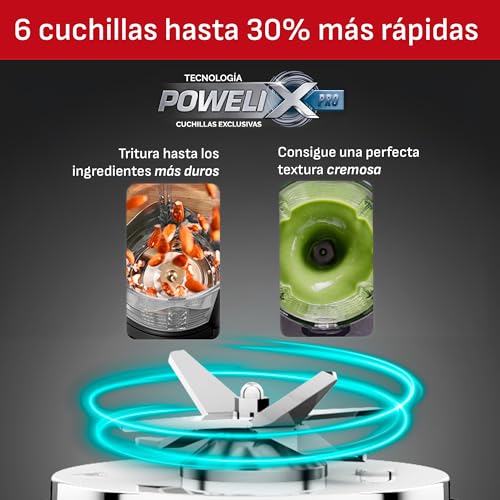 Licuadora T-Fal Ultraforce BL83SDX0 Blanca con Función de Cocción y 10 Programas Automáticos