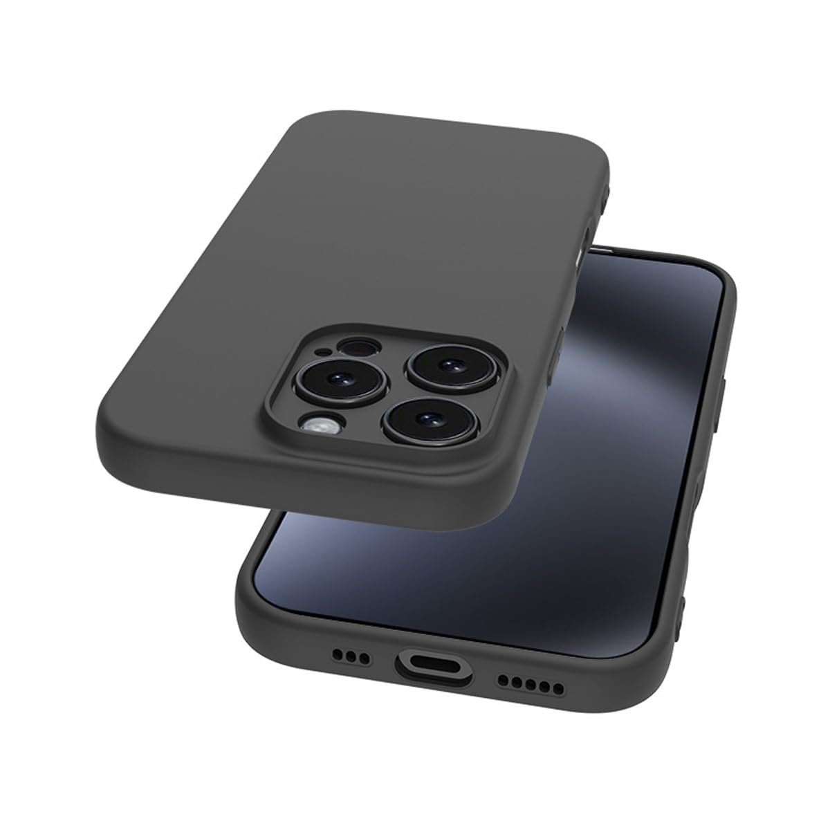 Funda para iPhone 16 Pro MAX QWYJ Negro Ultrafina TPU Matte Minimalista