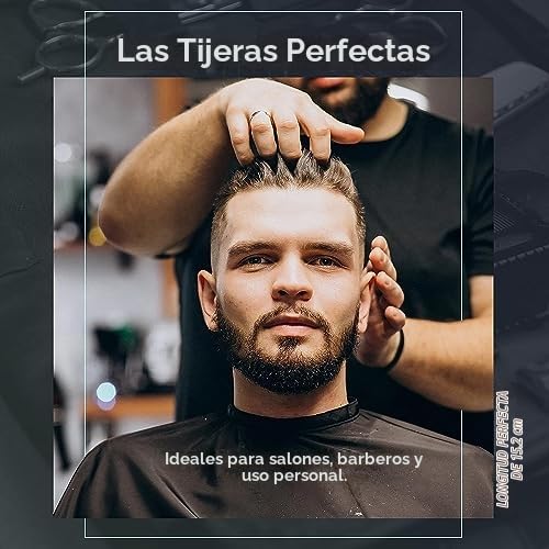 Tijeras de pelo Suvorna de 6 pulgadas para profesionales, barberos y peluqueros - tijeras de pelo para cortar, recortar y arreglar - tijeras de corte de pelo para hombres, mujeres, niños y adultos.