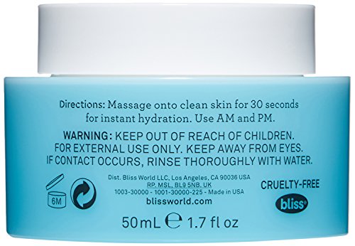Bliss Drench & Quench | All Day Moisture | Cream-to-Water Hydrator | Hypoallergenic, Dermatologist Tested, Non-Comedogenic | Paraben Free, Cruelty Free | 1.7 fl oz
