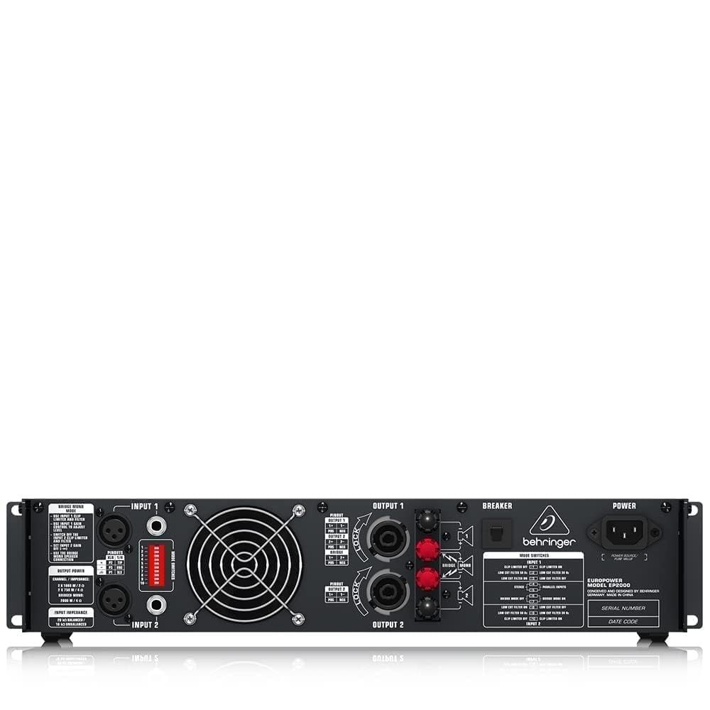Behringer Europower EP2000 - Amplificador estéreo profesional (2000 W)