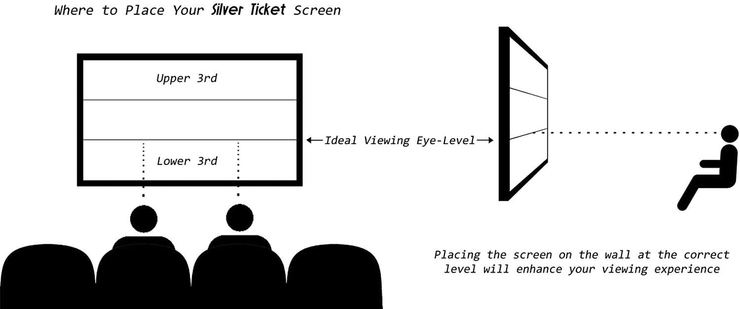 Pantalla de Proyección Silver Ticket Products Plata 4K Ultra HD Formato Cine Marco Fijo Material Plateado