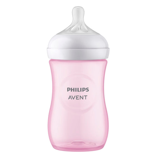 Biberón Natural Response Philips Avent Rosa con Válvula Anticólicos 9 oz Flujo Medio