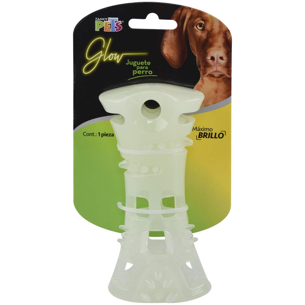 Juguete Hueso Glow Fancy Pets Verde Brilla en la Oscuridad para Perro