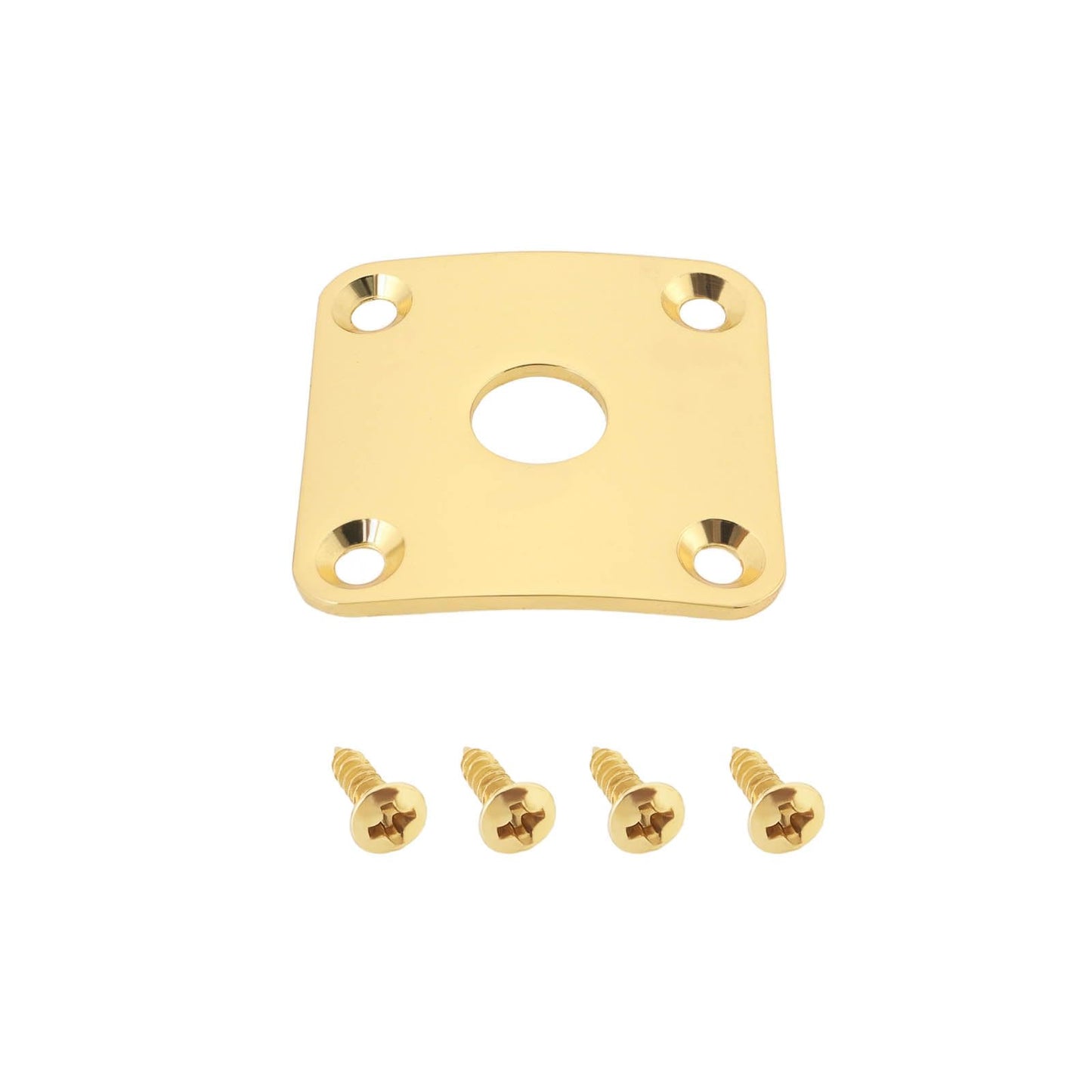 YINETTECH - Cubierta de enchufe de guitarra eléctrica cuadrada de chapa de metal de 35 x 35 mm, apertura de 10 mm, con tornillos compatibles con Gibson Les Paul se adapta a Jack Gold de 1/4 pulgadas