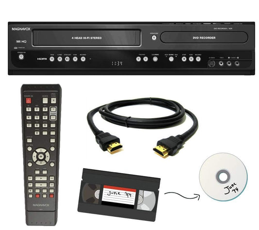Magnavox VHS a DVD Recorder Combo con mando a distancia, HDMI (Reacondicionado)
