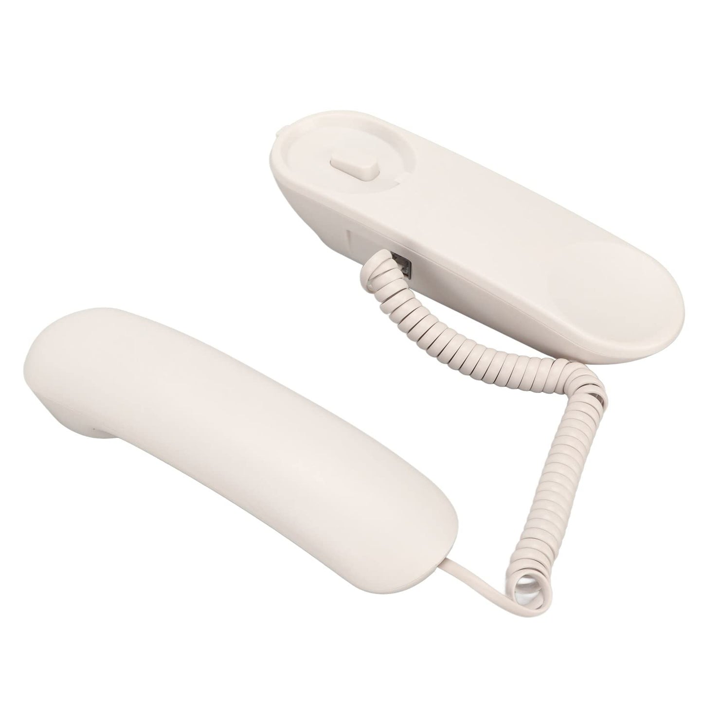 GUPE Teléfono Fijo con Cable, Enchufe de Teléfono de Pared Sensible Al Sonido Claro y Botones Grandes de Rellamada para Hotel para Oficina (Blanco)