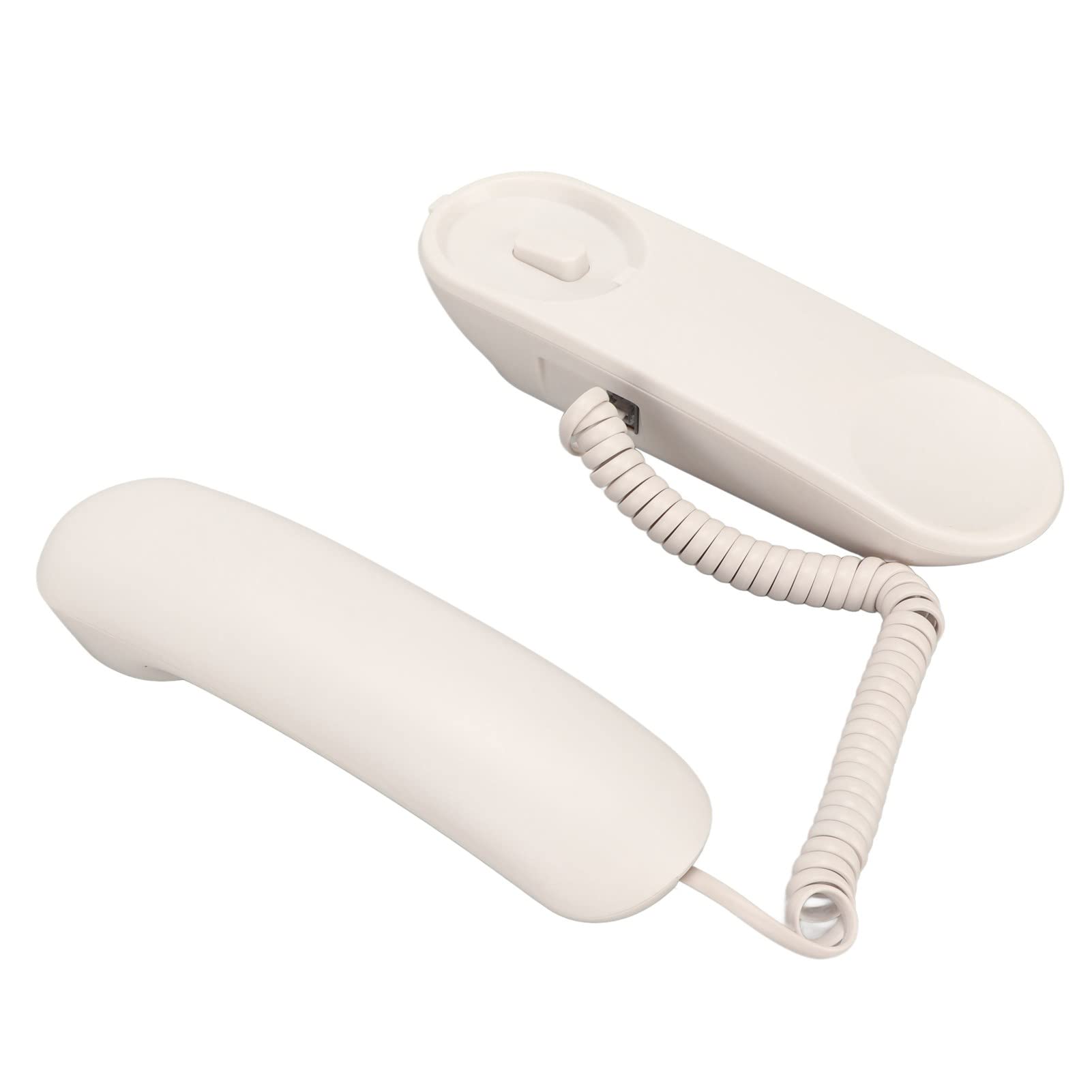 GUPE Teléfono Fijo con Cable, Enchufe de Teléfono de Pared Sensible Al Sonido Claro y Botones Grandes de Rellamada para Hotel para Oficina (Blanco)