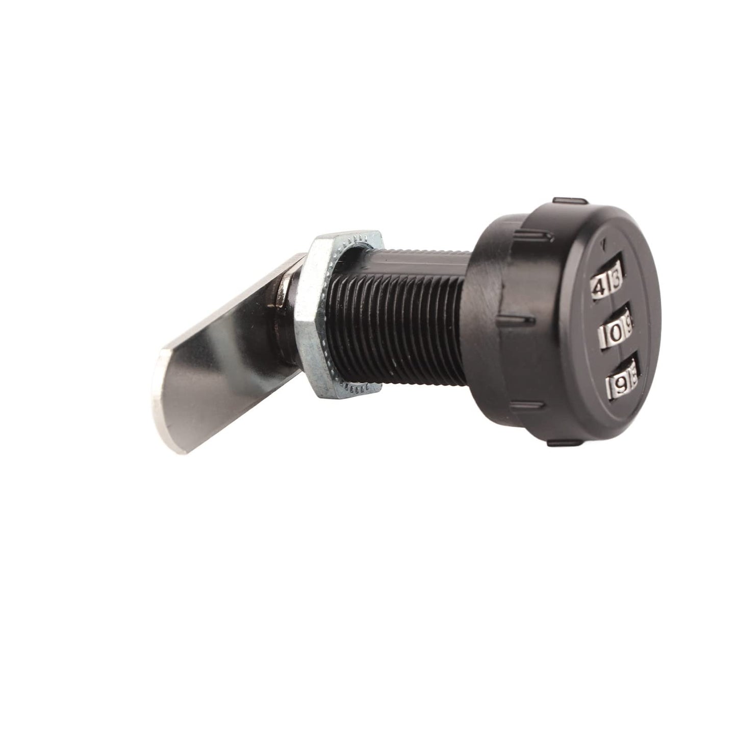 Cerradura codificada Combinación de código de 3 dígitos Plata Aleación de zinc Conveniente Cam Contraseña Cerradura Gabinete Cajón Armario Seguridad Codificación Cerradura(L=30.5 19~23mm柜厚)