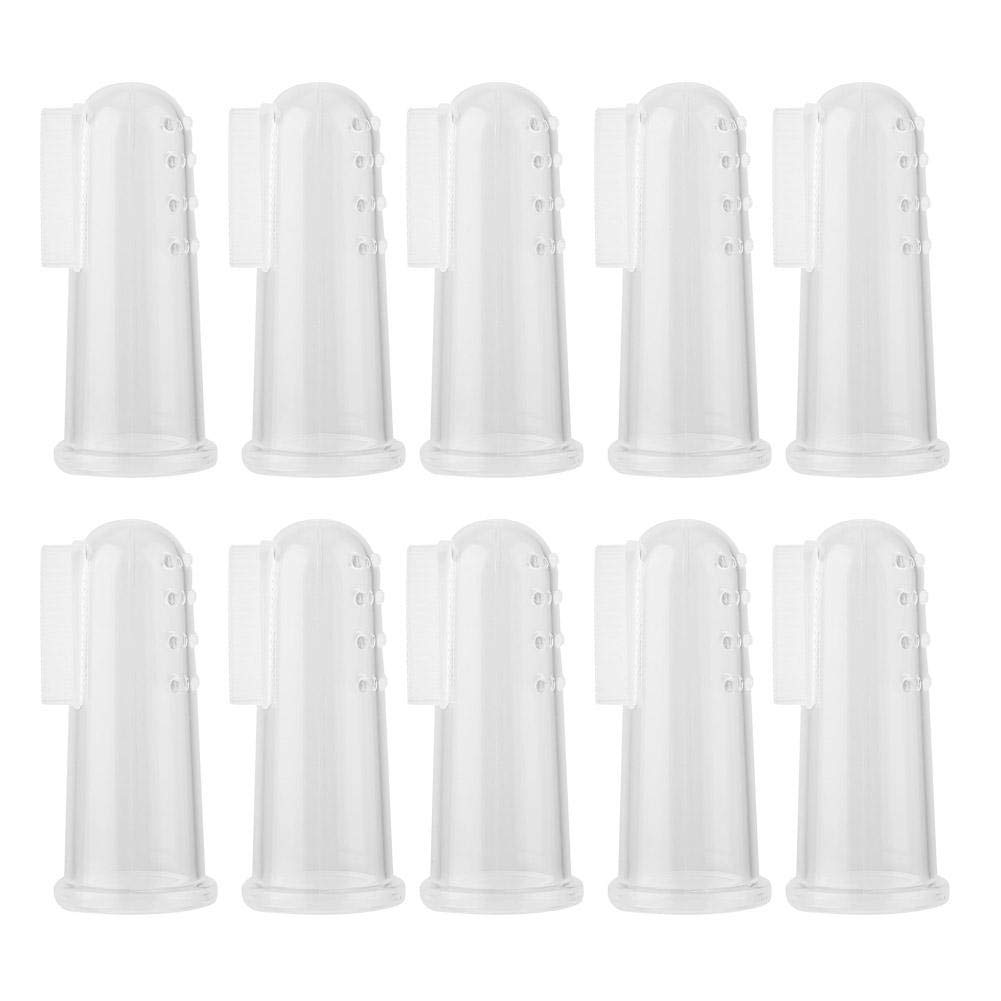 Cepillo de Dientes de Silicona Taidda Transparente Juego de Dedos para Mascota Perro