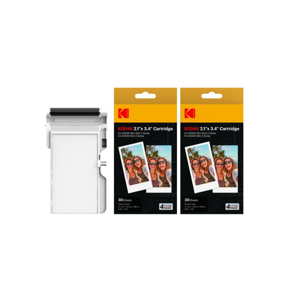 Cartucho de Película Kodak 4PASS 2.1 x 3.4 Pulgadas 60 Hojas para Mini 2 Retro y Mini Shot 2 Retro