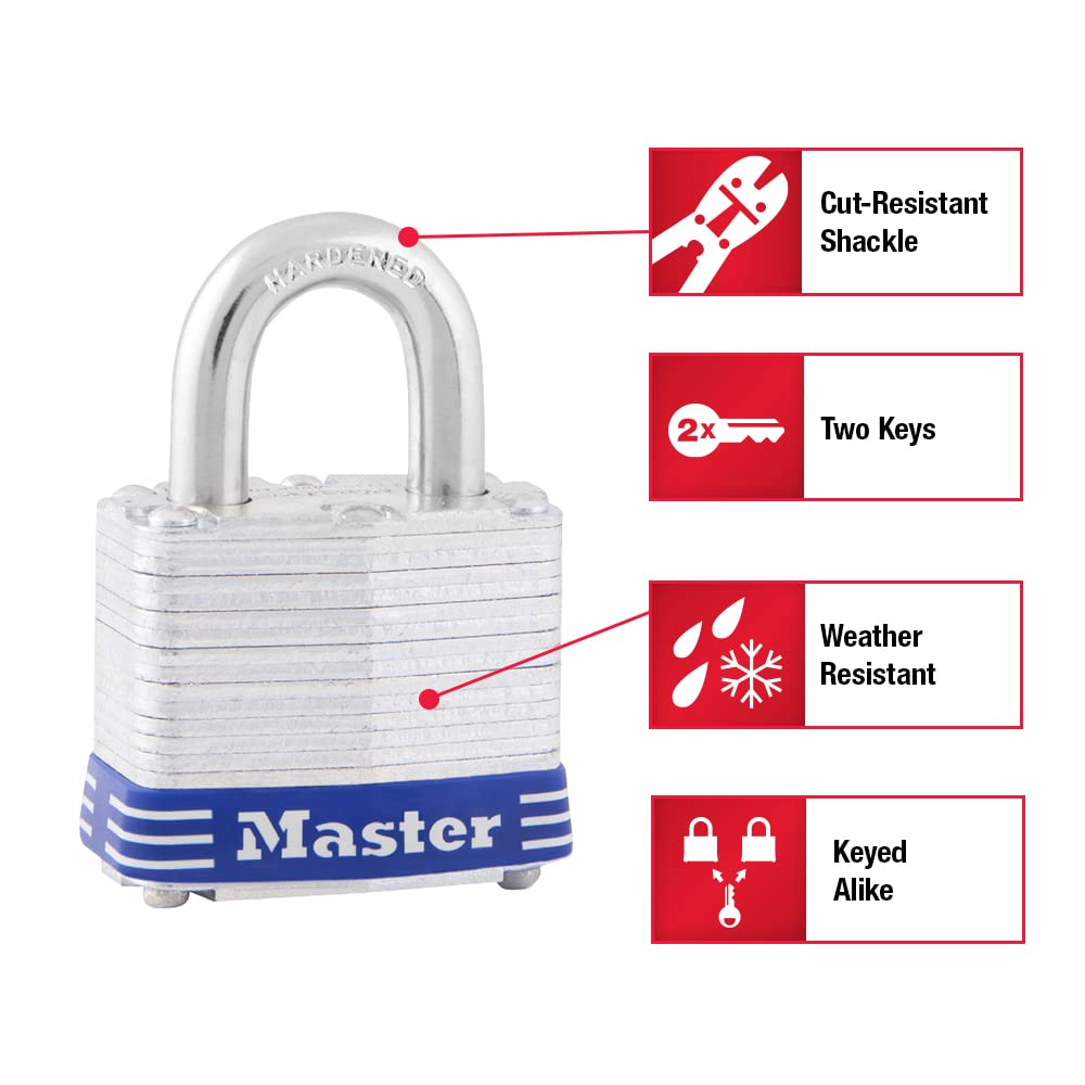 Candado de Acero Zincado Master Lock 4-Pack