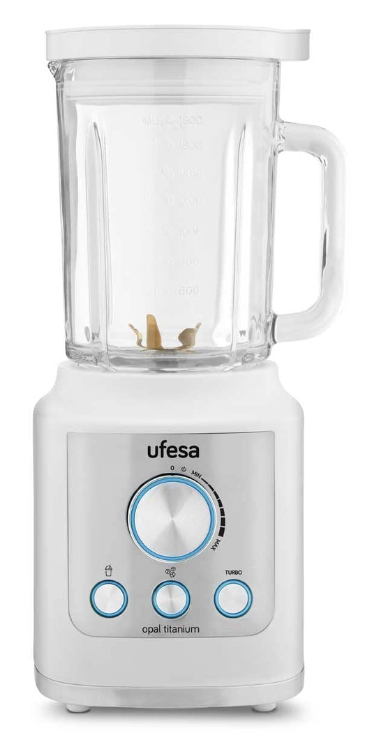 Licuadora Ufesa Opal Titanium 1000W Vidrio 1.8L con Control Electrónico y Programa Smoothie