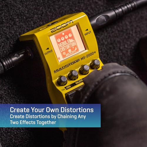 Pedal de Efectos de Guitarra Zoom MS-200D Multistomp con 200 Unidades y Distorsiones