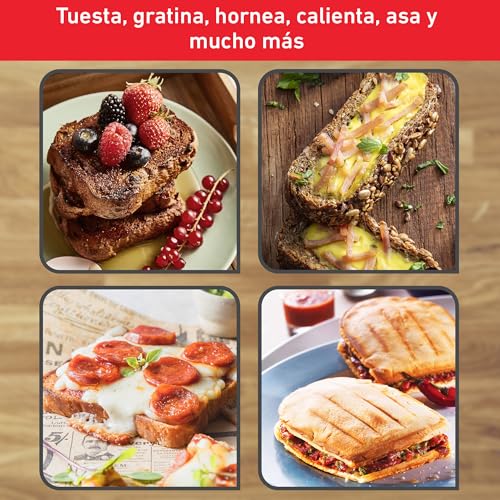 T-FAL Horno Tostador Mini, Acero Inoxidable, Ideal para preparaciones rapidas, OF500EMX